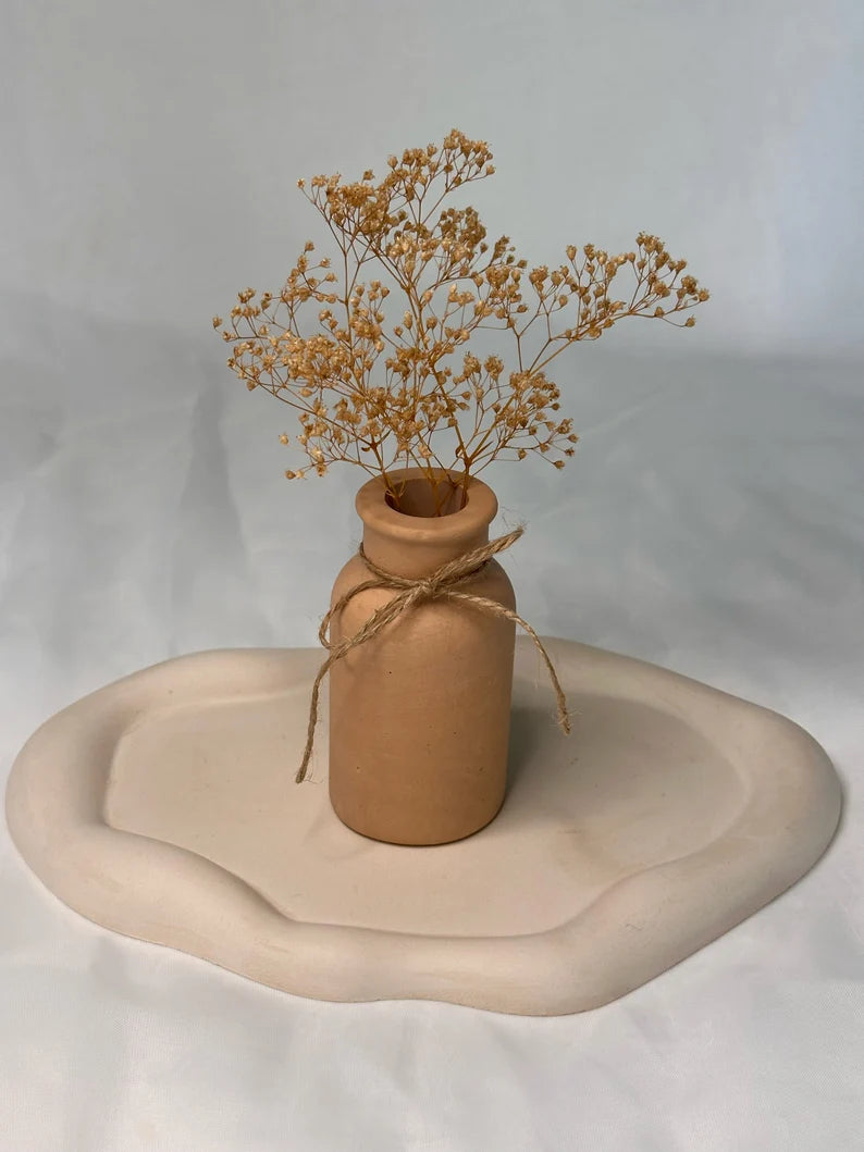 Mini Bud Vases Set of 4, Concrete Small Flower Vase, Wedding Decor, Boho Decor, Minimalist Home Decor, Miniature Vase, Modern Decor Vase