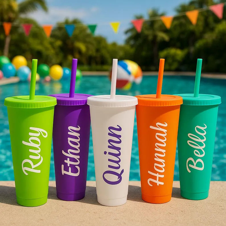 Personalised Name Cold Cup 24oz | Customized Starbucks Cup with Lid & Straw | Bridesmaid Gifts | Party | Birthday | Name Cup | Hen Party